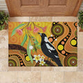 Australia Eucalyptus Flower And Magpie Rubber Doormat Aboriginal Art