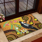 Australia Eucalyptus Flower And Magpie Rubber Doormat Aboriginal Art