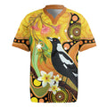 Australia Eucalyptus Flower And Magpie Rugby Jersey Aboriginal Art