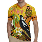 Australia Eucalyptus Flower And Magpie Rugby Jersey Aboriginal Art