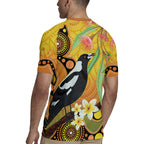 Australia Eucalyptus Flower And Magpie Rugby Jersey Aboriginal Art