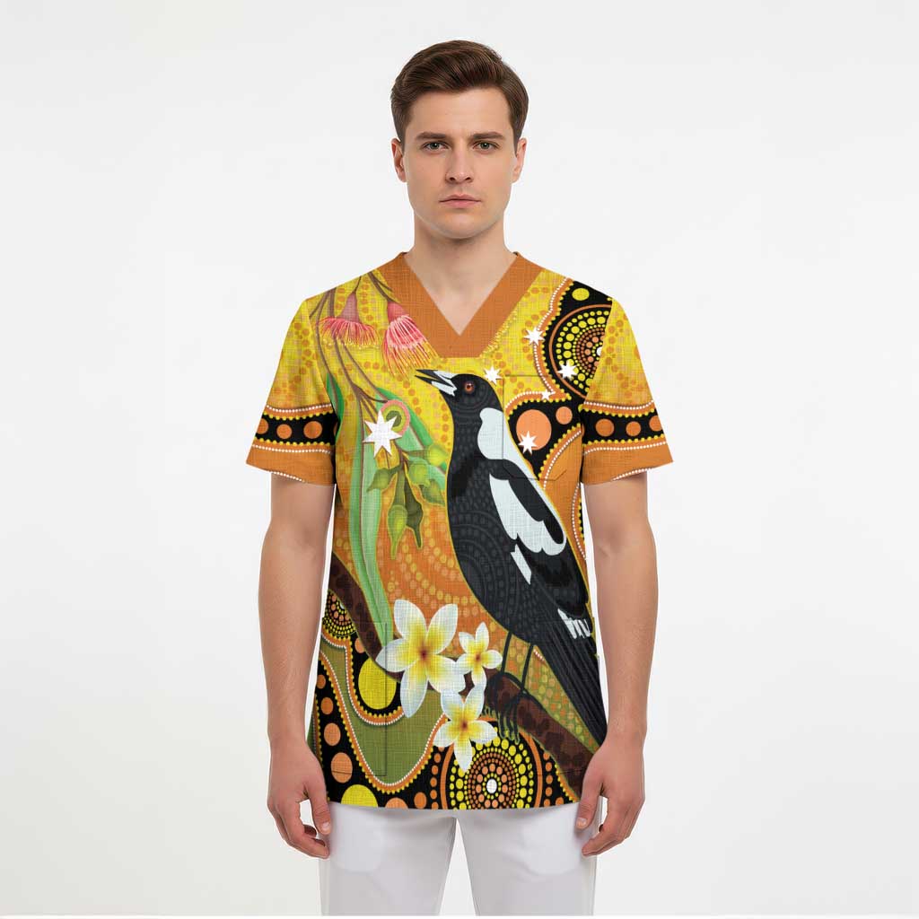 Australia Eucalyptus Flower And Magpie Scrub Top Aboriginal Art - Aussie Hoodie