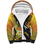 Australia Eucalyptus Flower And Magpie Sherpa Hoodie Aboriginal Art