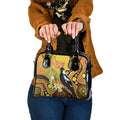 Australia Eucalyptus Flower And Magpie Shoulder Handbag Aboriginal Art