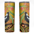 Australia Eucalyptus Flower And Magpie Skinny Tumbler Aboriginal Art