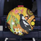 Australia Eucalyptus Flower And Magpie Spare Tire Cover Aboriginal Art