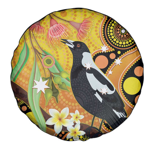 Australia Eucalyptus Flower And Magpie Spare Tire Cover Aboriginal Art