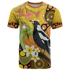 Australia Eucalyptus Flower And Magpie T Shirt Aboriginal Art