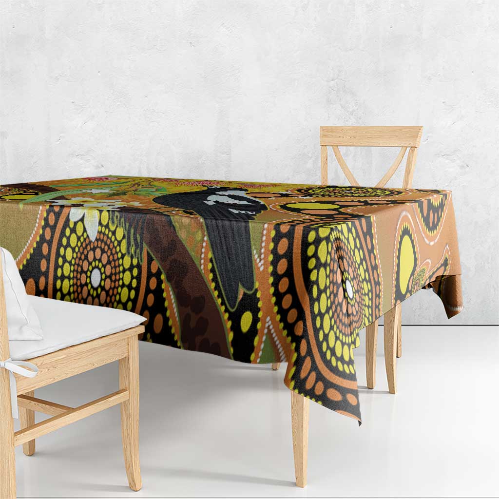 Australia Eucalyptus Flower And Magpie Tablecloth Aboriginal Art
