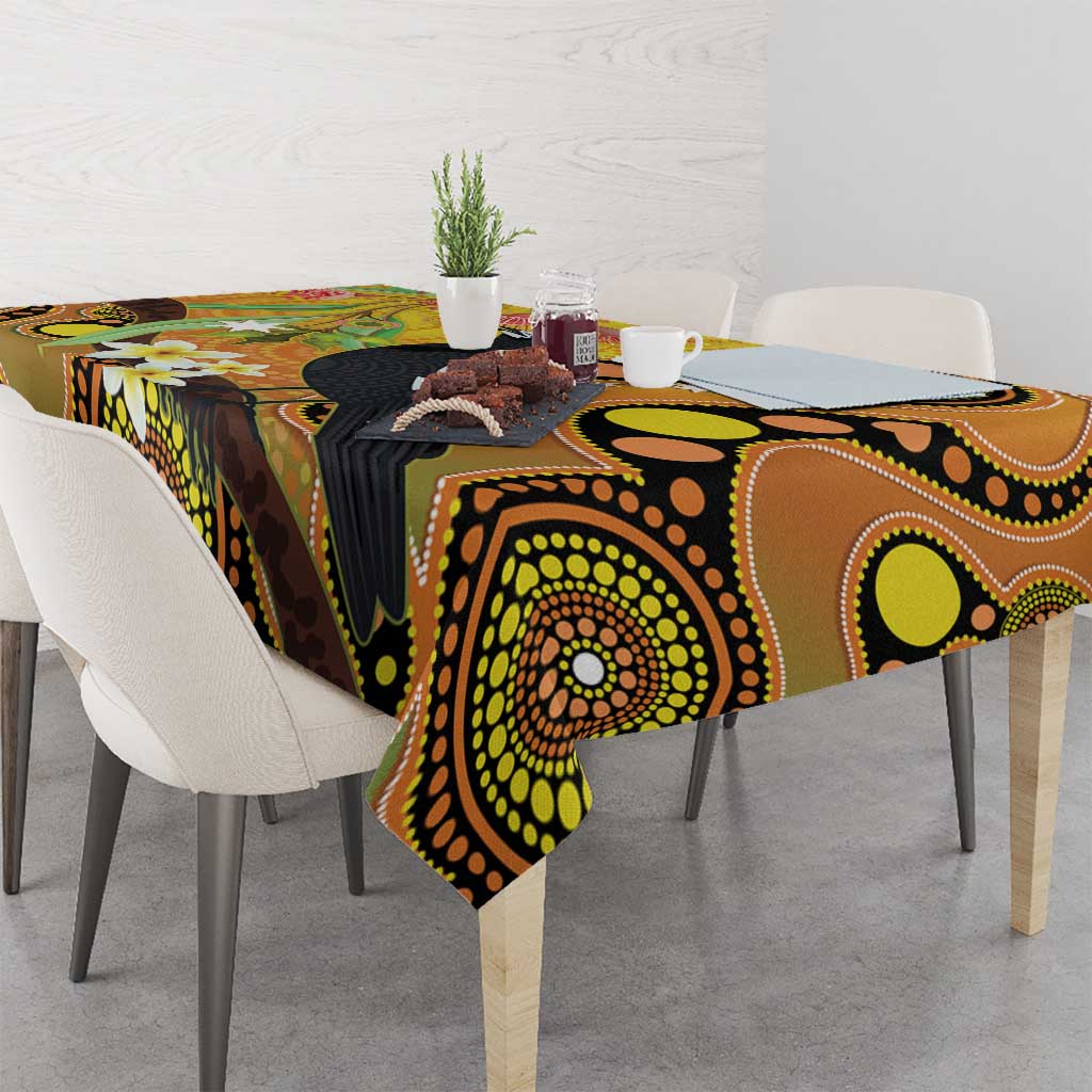 Australia Eucalyptus Flower And Magpie Tablecloth Aboriginal Art