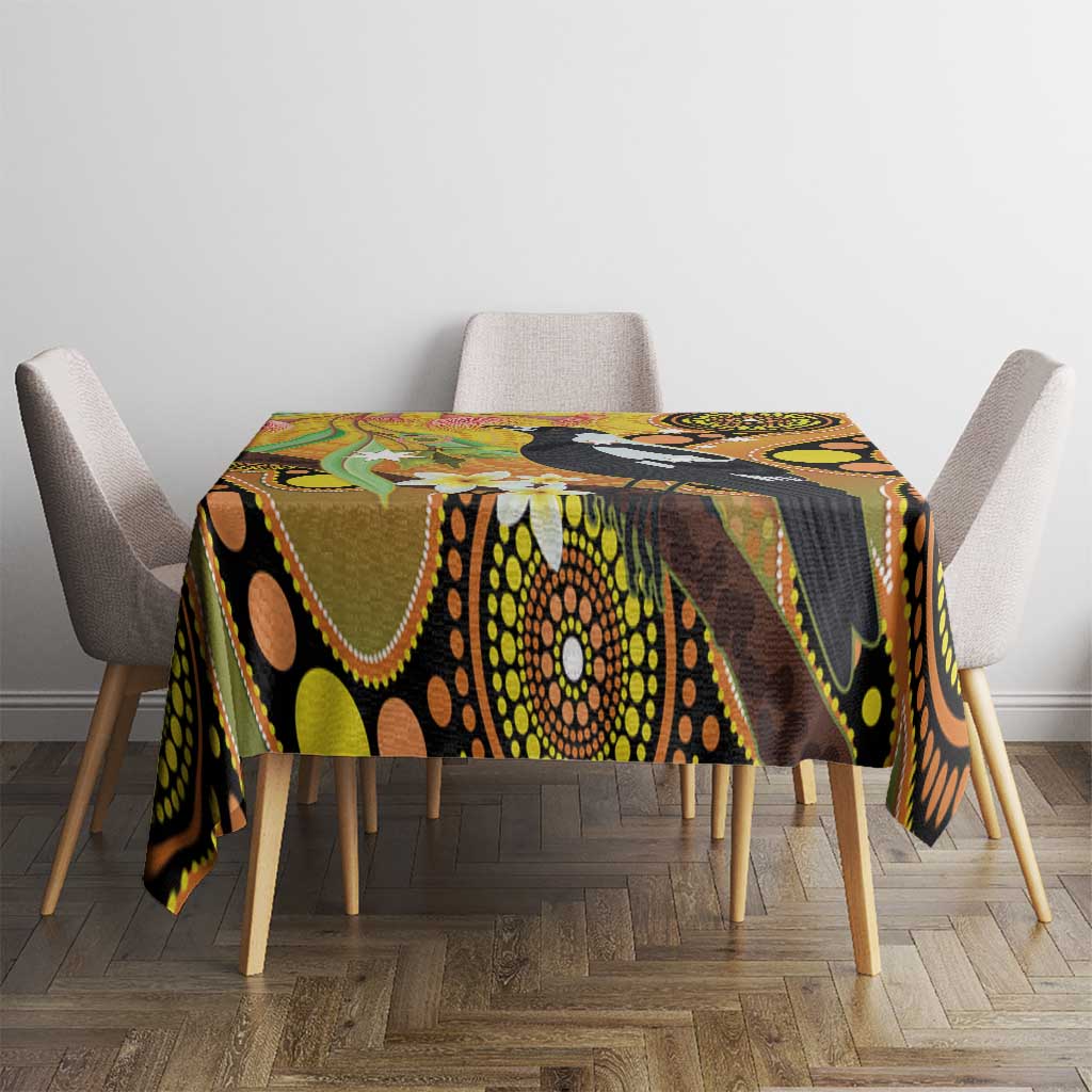Australia Eucalyptus Flower And Magpie Tablecloth Aboriginal Art