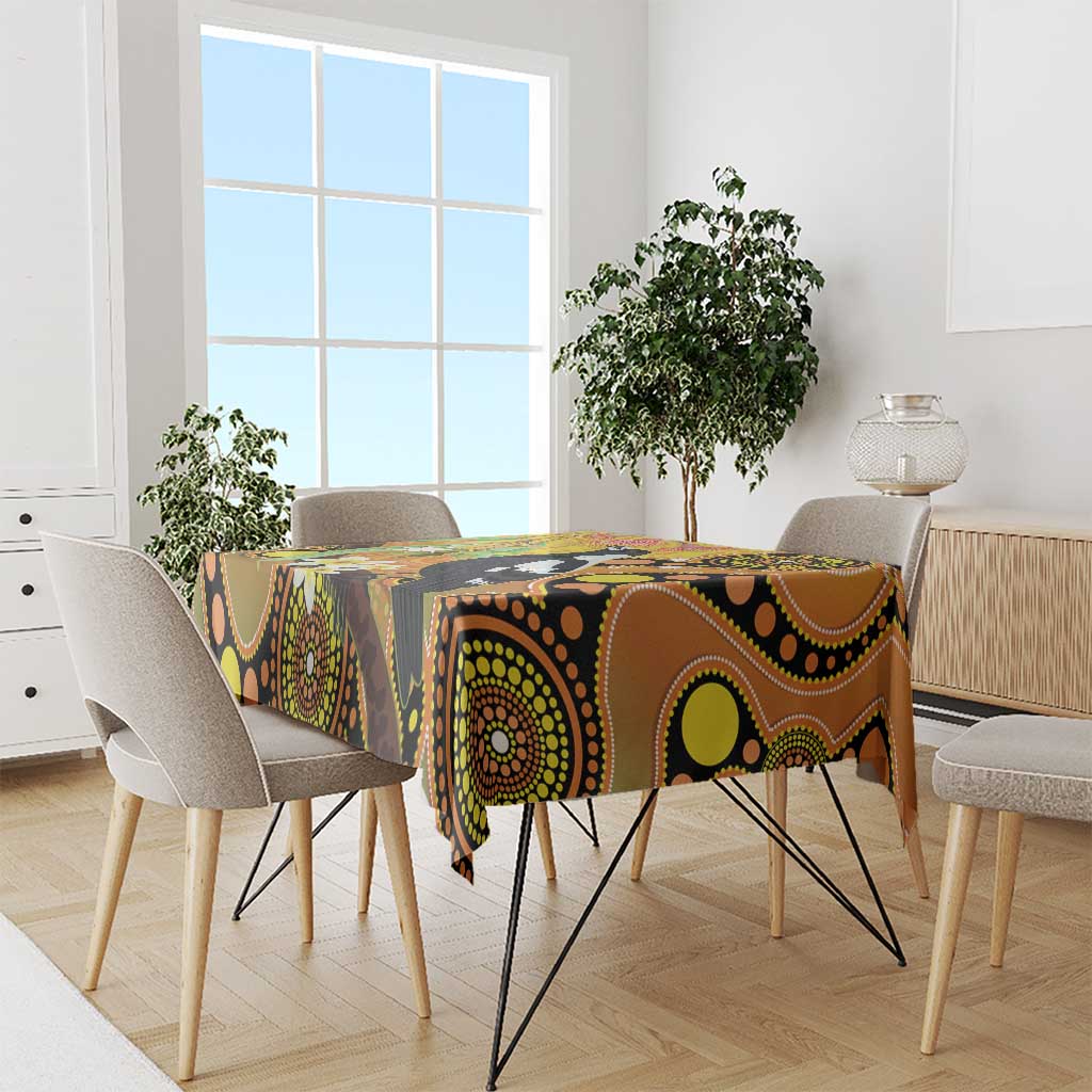 Australia Eucalyptus Flower And Magpie Tablecloth Aboriginal Art