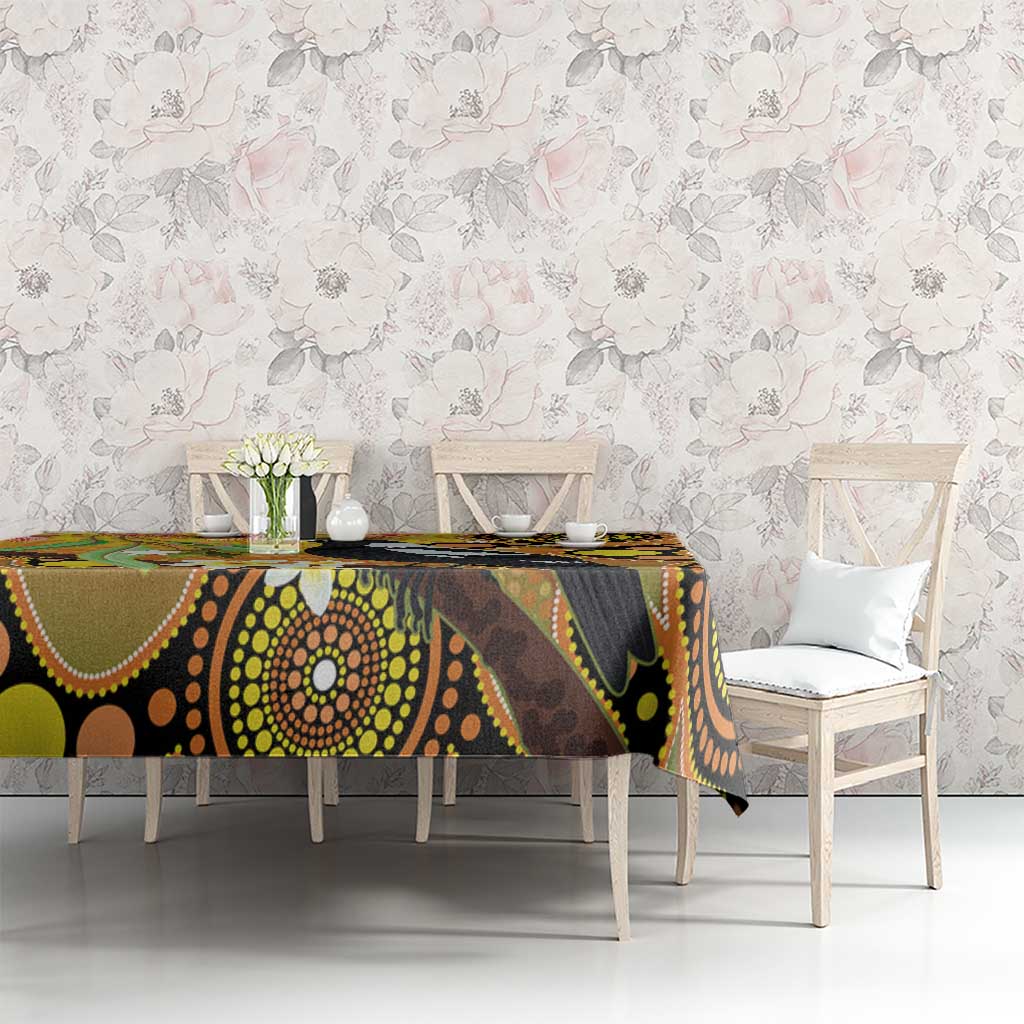 Australia Eucalyptus Flower And Magpie Tablecloth Aboriginal Art