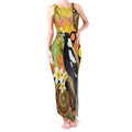 Australia Eucalyptus Flower And Magpie Tank Maxi Dress Aboriginal Art