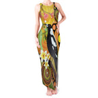 Australia Eucalyptus Flower And Magpie Tank Maxi Dress Aboriginal Art