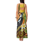 Australia Eucalyptus Flower And Magpie Tank Maxi Dress Aboriginal Art