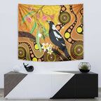 Australia Eucalyptus Flower And Magpie Tapestry Aboriginal Art