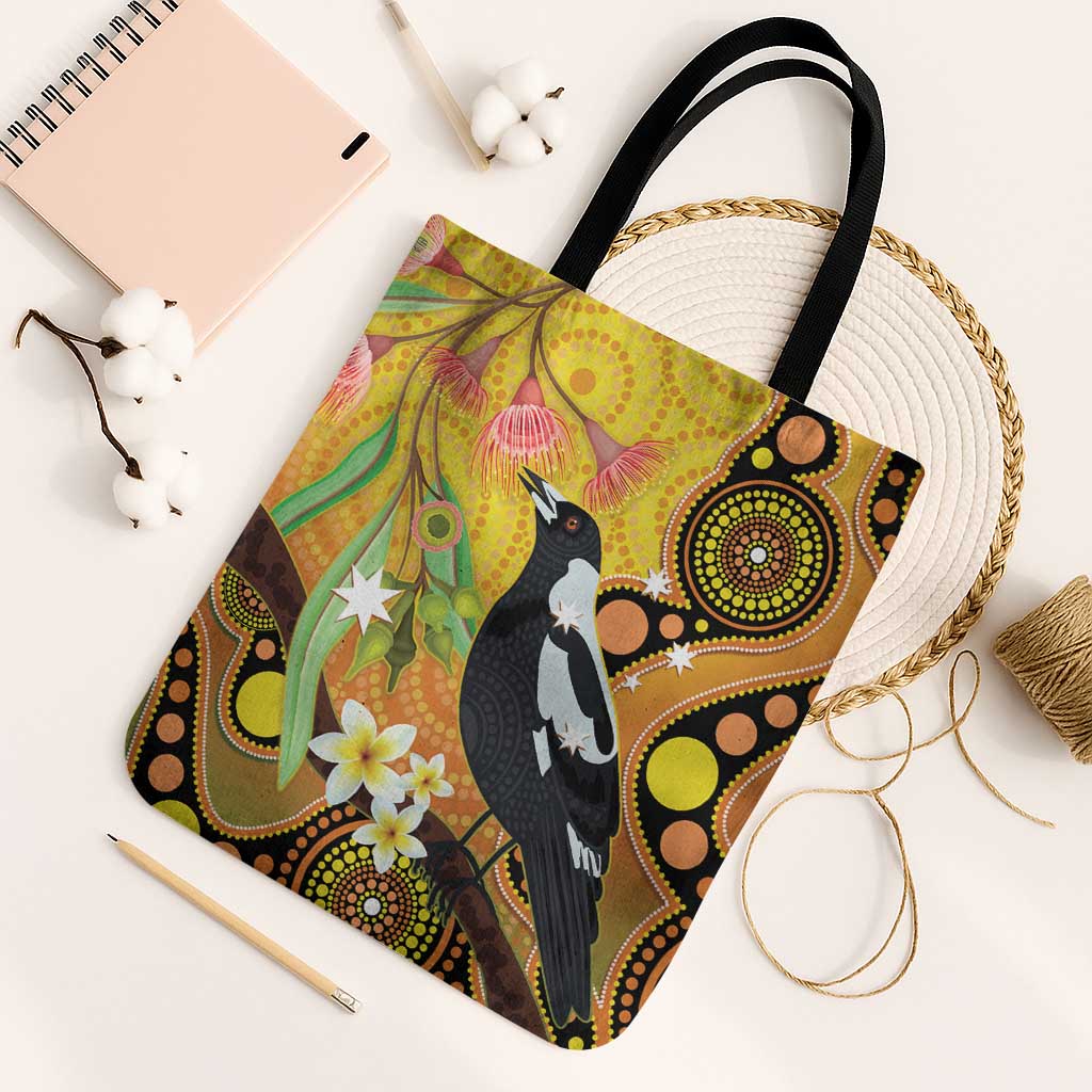 Australia Eucalyptus Flower And Magpie Tote Bag Aboriginal Art - Aussie Hoodie