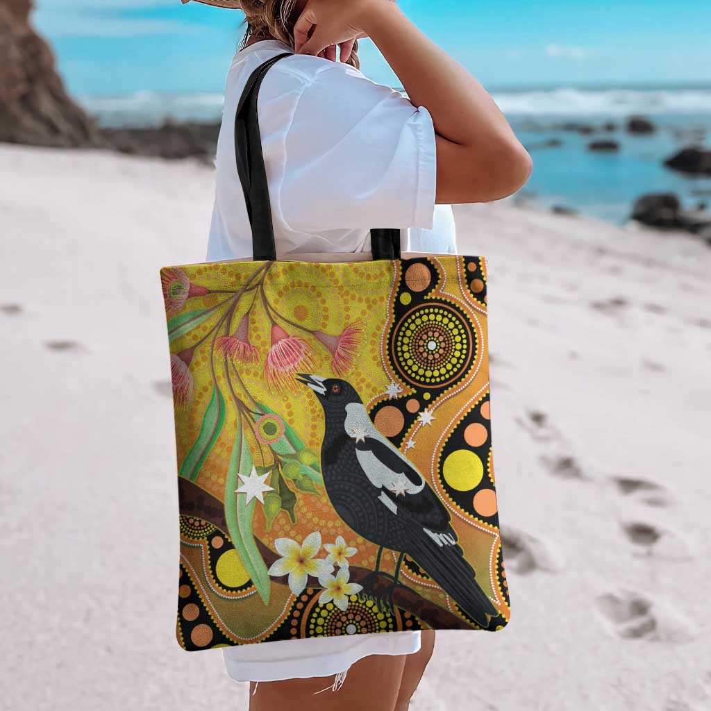Australia Eucalyptus Flower And Magpie Tote Bag Aboriginal Art - Aussie Hoodie