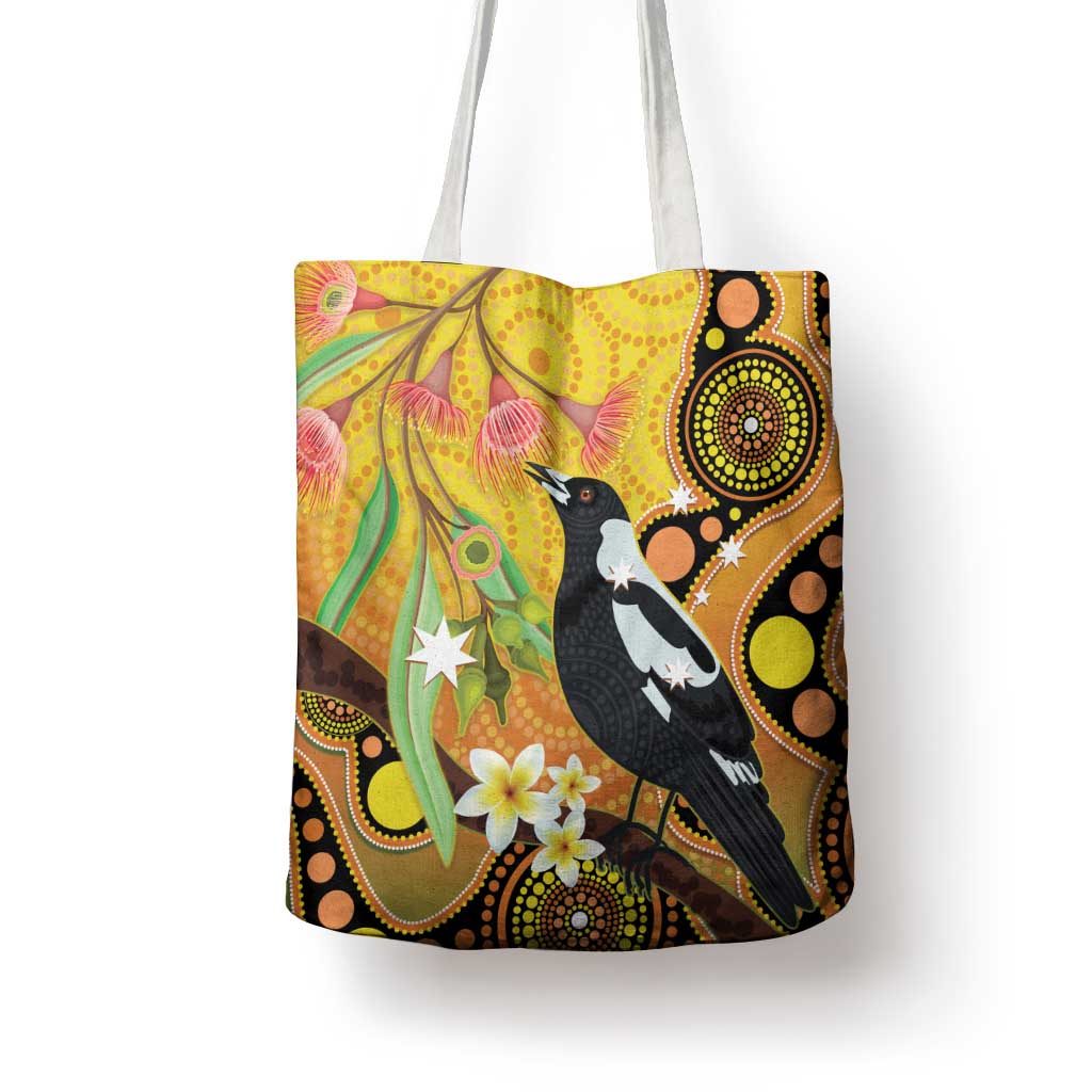 Australia Eucalyptus Flower And Magpie Tote Bag Aboriginal Art - Aussie Hoodie