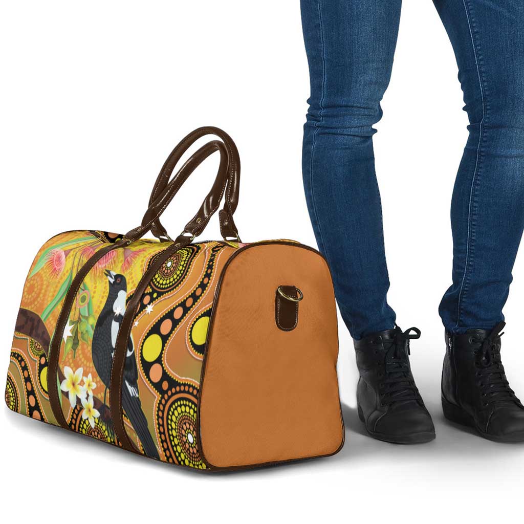 Australia Eucalyptus Flower And Magpie Travel Bag Aboriginal Art - Aussie Hoodie