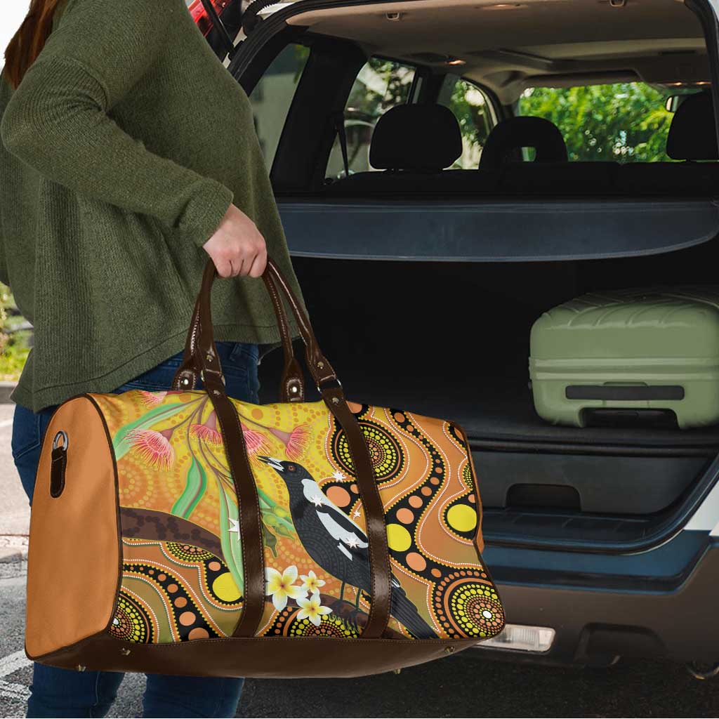 Australia Eucalyptus Flower And Magpie Travel Bag Aboriginal Art - Aussie Hoodie