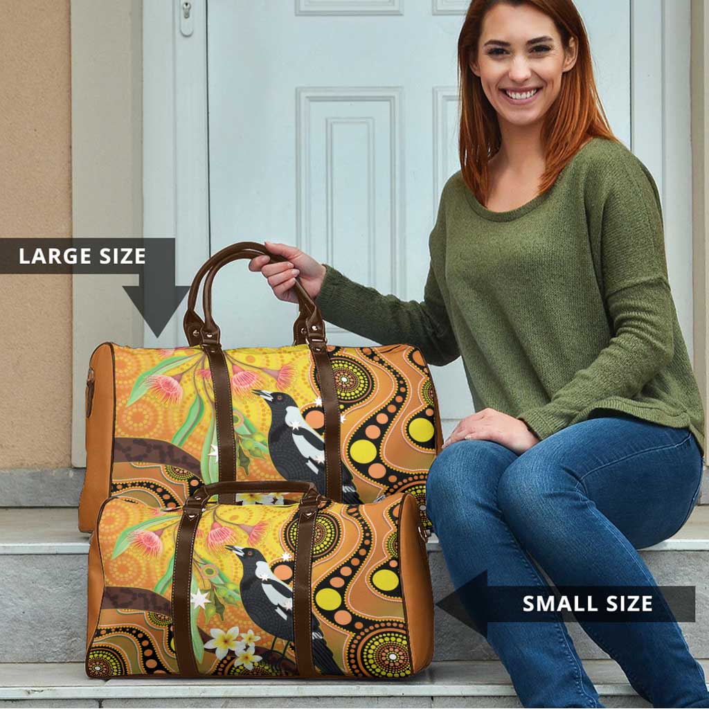Australia Eucalyptus Flower And Magpie Travel Bag Aboriginal Art - Aussie Hoodie