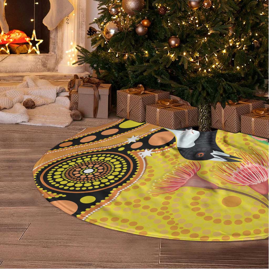 Australia Eucalyptus Flower And Magpie Tree Skirt Aboriginal Art - Aussie Hoodie