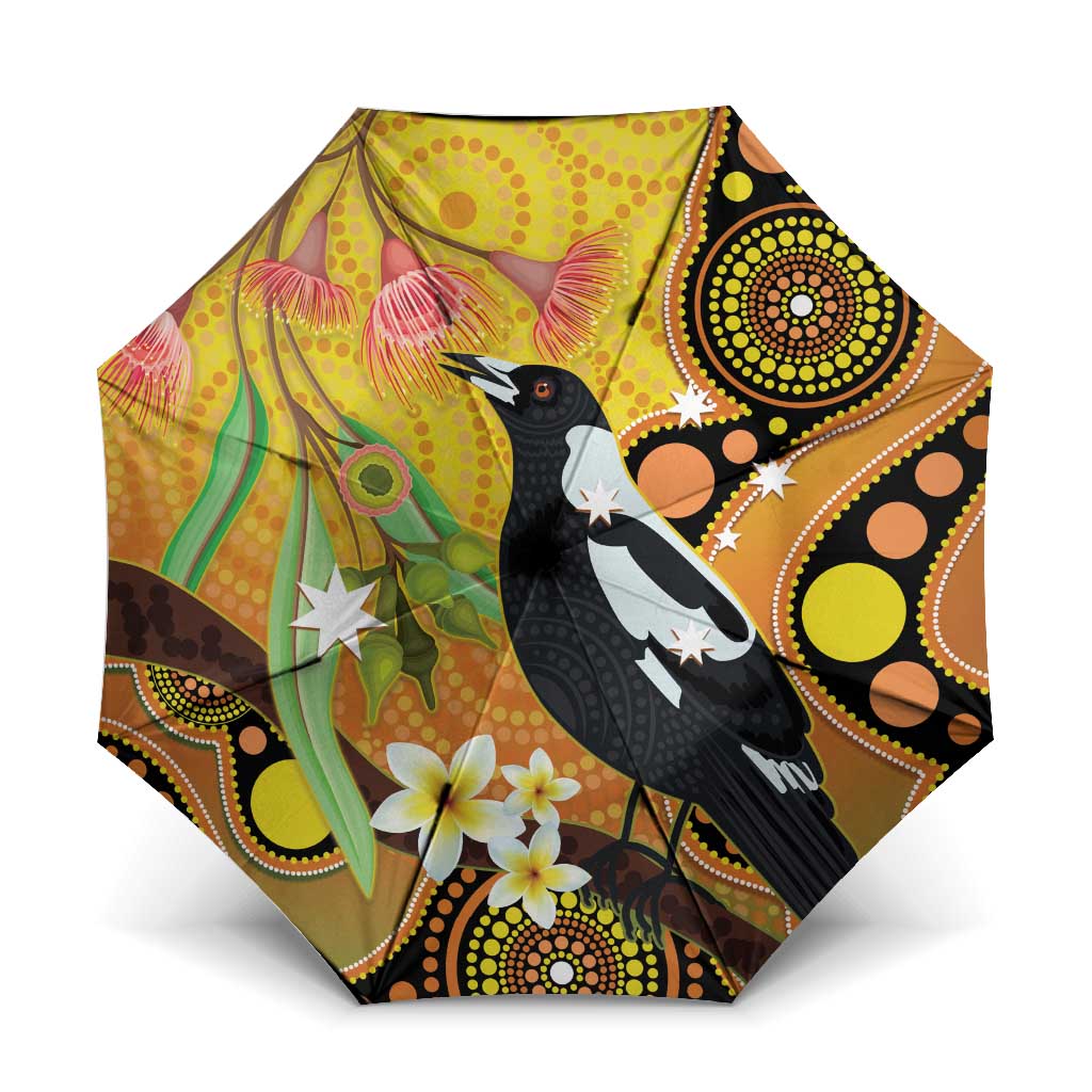 Australia Eucalyptus Flower And Magpie Umbrella Aboriginal Art - Aussie Hoodie