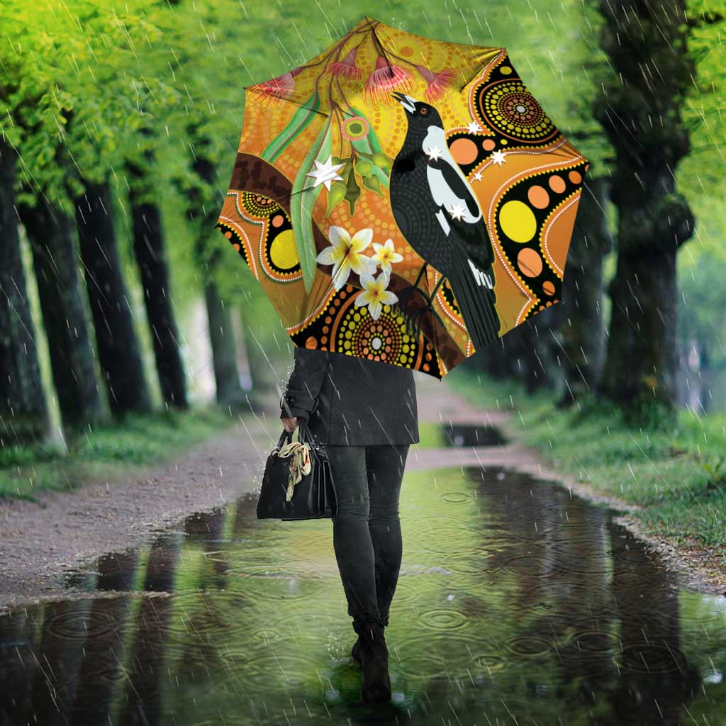 Australia Eucalyptus Flower And Magpie Umbrella Aboriginal Art - Aussie Hoodie