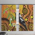 Australia Eucalyptus Flower And Magpie Window Curtain Aboriginal Art