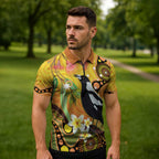 Australia Eucalyptus Flower And Magpie Zipper Polo Shirt Aboriginal Art - Aussie Hoodie