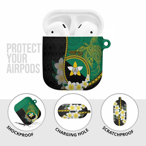 Personalised PNG Enga Provins AirPods Case Papua New Guinea Plumeria Melanesian Pattern - Aussie Hoodie