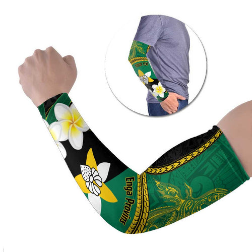 Personalised PNG Enga Provins Arm Sleeves Papua New Guinea Plumeria Melanesian Pattern - Aussie Hoodie
