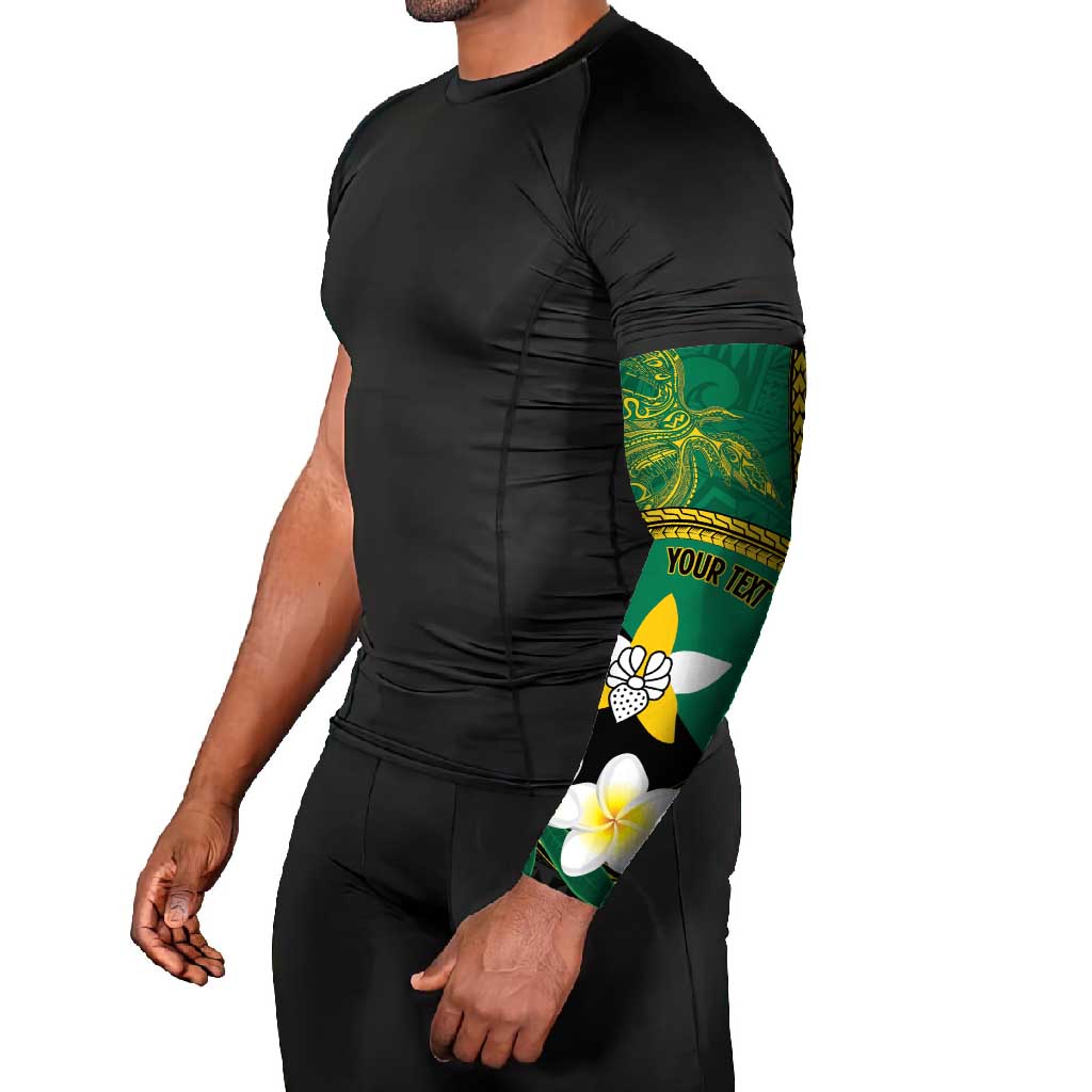 Personalised PNG Enga Provins Arm Sleeves Papua New Guinea Plumeria Melanesian Pattern - Aussie Hoodie