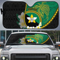 Personalised PNG Enga Provins Auto Sun Shade Papua New Guinea Plumeria Melanesian Pattern - Aussie Hoodie