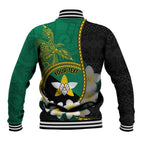 Personalised PNG Enga Provins Baseball Jacket Papua New Guinea Plumeria Melanesian Pattern - Aussie Hoodie