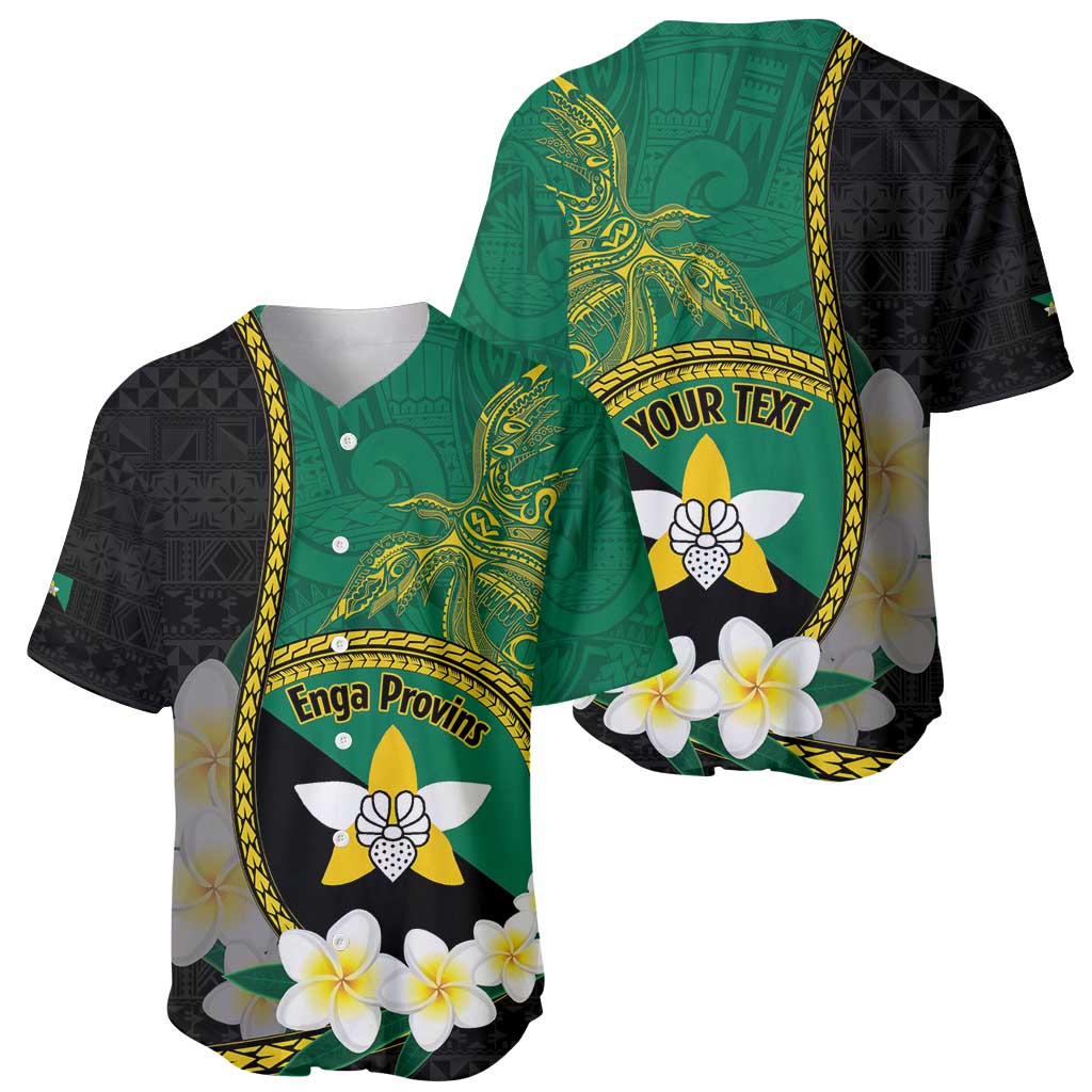 Personalised PNG Enga Provins Baseball Jersey Papua New Guinea Plumeria Melanesian Pattern - Aussie Hoodie
