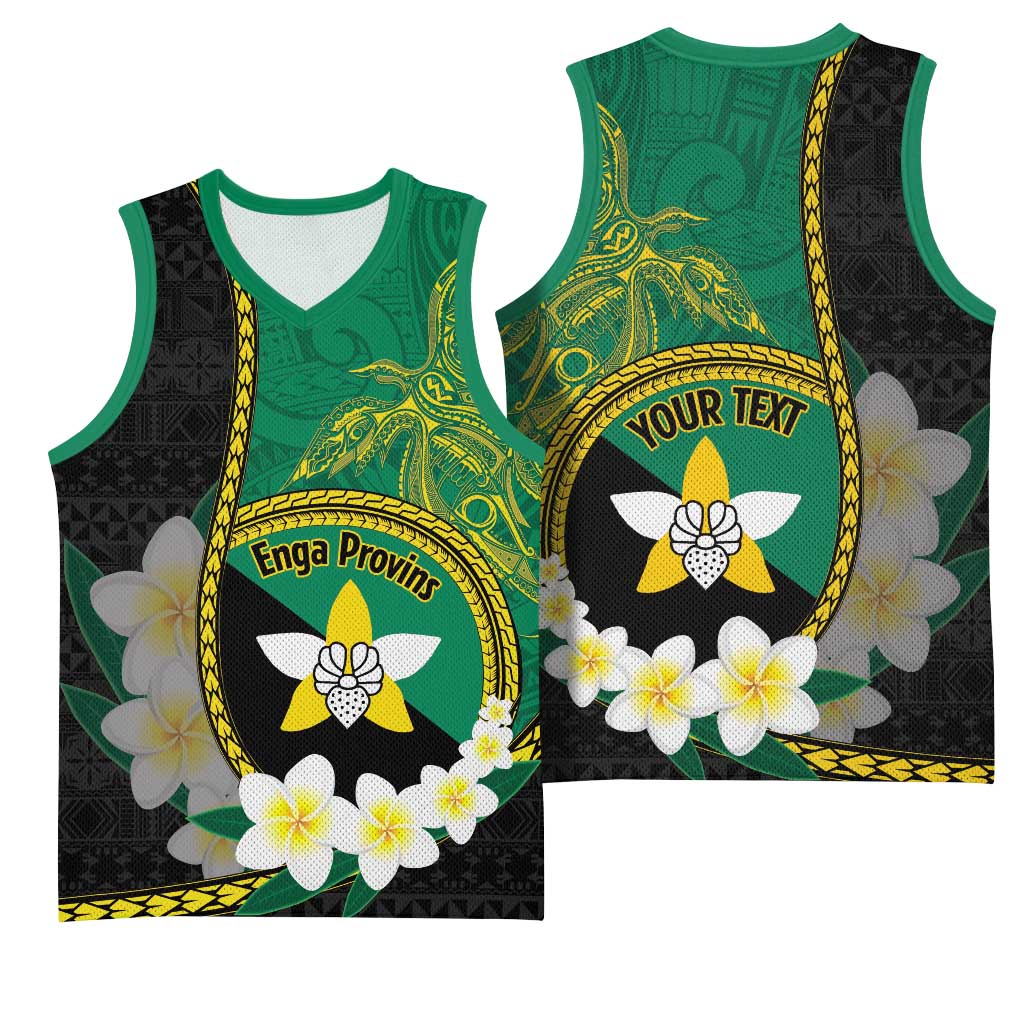 Personalised PNG Enga Provins Basketball Jersey Papua New Guinea Plumeria Melanesian Pattern - Aussie Hoodie