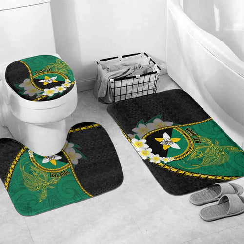 Personalised PNG Enga Provins Bathroom Set Papua New Guinea Plumeria Melanesian Pattern - Aussie Hoodie