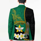 Personalised PNG Enga Provins Blazer Papua New Guinea Plumeria Melanesian Pattern - Aussie Hoodie