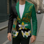 Personalised PNG Enga Provins Blazer Papua New Guinea Plumeria Melanesian Pattern - Aussie Hoodie