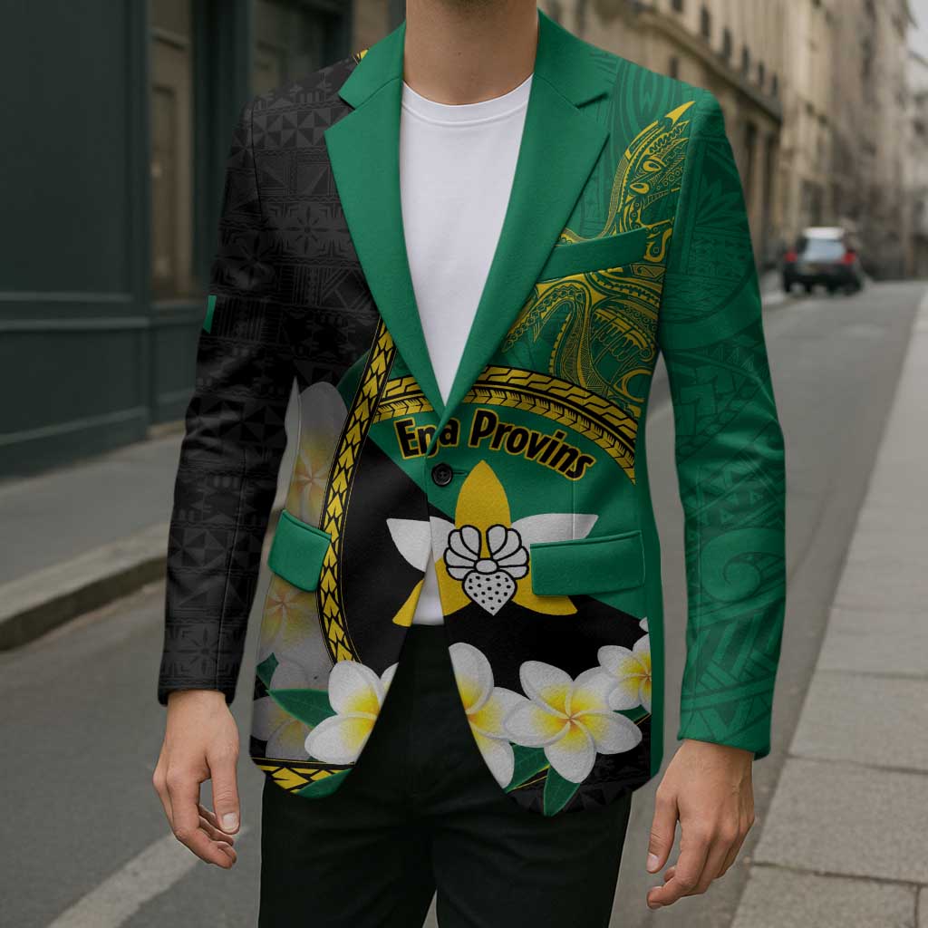 Personalised PNG Enga Provins Blazer Papua New Guinea Plumeria Melanesian Pattern - Aussie Hoodie