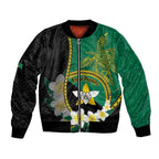 Personalised PNG Enga Provins Bomber Jacket Papua New Guinea Plumeria Melanesian Pattern - Aussie Hoodie