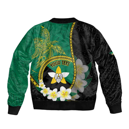 Personalised PNG Enga Provins Bomber Jacket Papua New Guinea Plumeria Melanesian Pattern - Aussie Hoodie