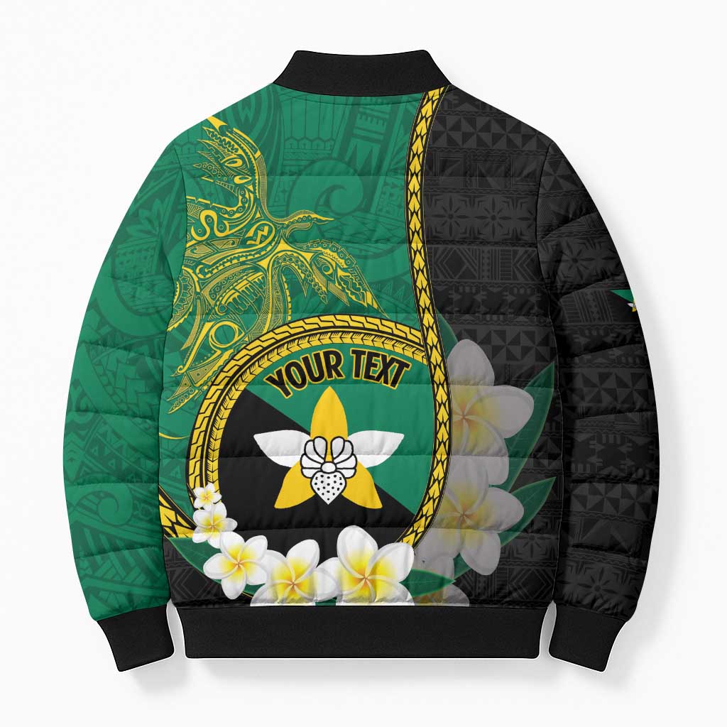 Personalised PNG Enga Provins Bomber Puffer Jacket Papua New Guinea Plumeria Melanesian Pattern - Aussie Hoodie