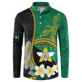 Personalised PNG Enga Provins Button Sweatshirt Papua New Guinea Plumeria Melanesian Pattern - Aussie Hoodie