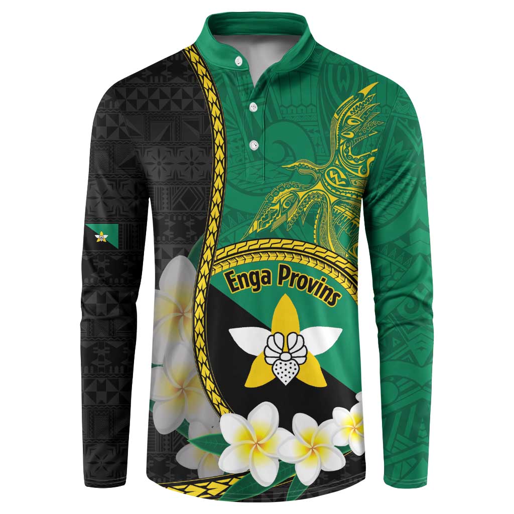 Personalised PNG Enga Provins Button Sweatshirt Papua New Guinea Plumeria Melanesian Pattern - Aussie Hoodie