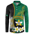 Personalised PNG Enga Provins Button Sweatshirt Papua New Guinea Plumeria Melanesian Pattern - Aussie Hoodie