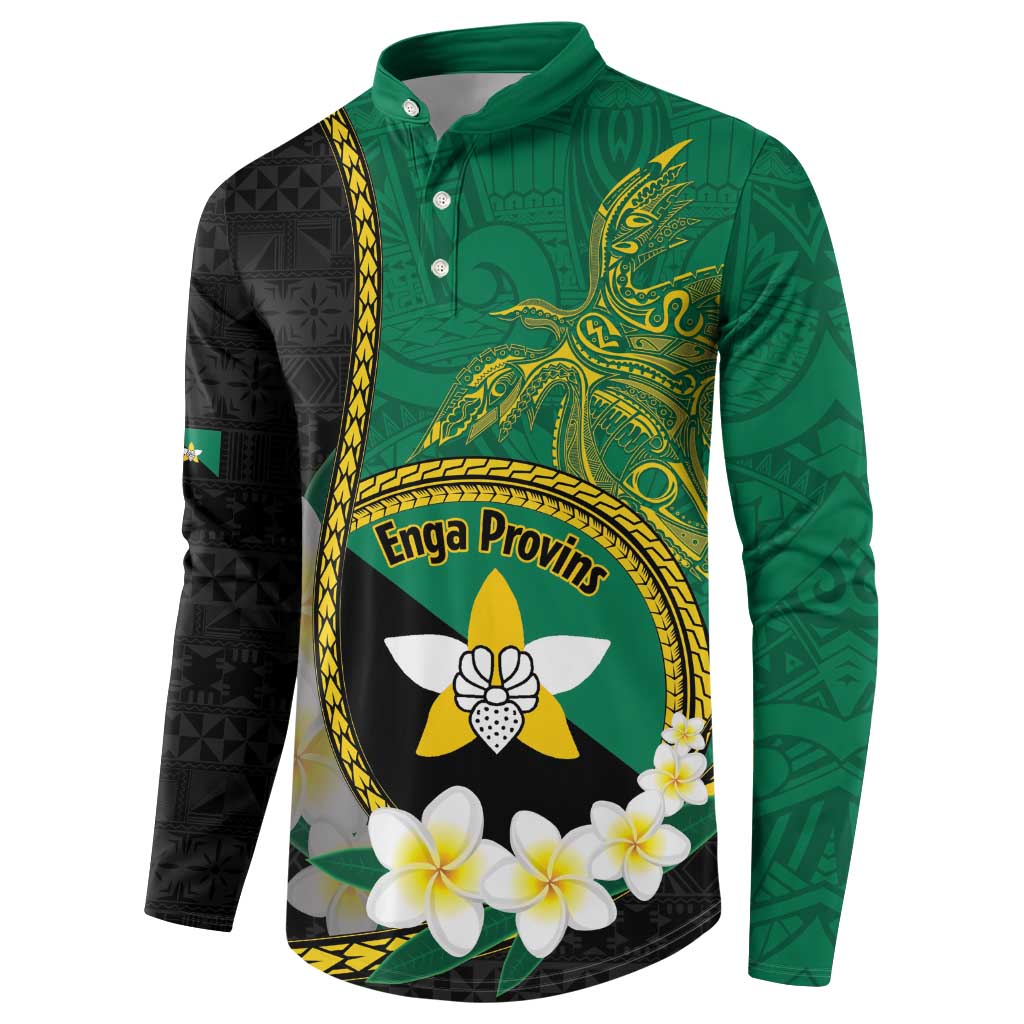 Personalised PNG Enga Provins Button Sweatshirt Papua New Guinea Plumeria Melanesian Pattern - Aussie Hoodie
